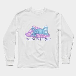 Cat - Unicorn(believe in a miracle) Long Sleeve T-Shirt